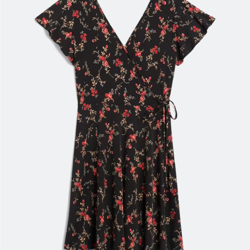 Kaileigh Pink Wrap Midi Dress with Flutter Sleeves